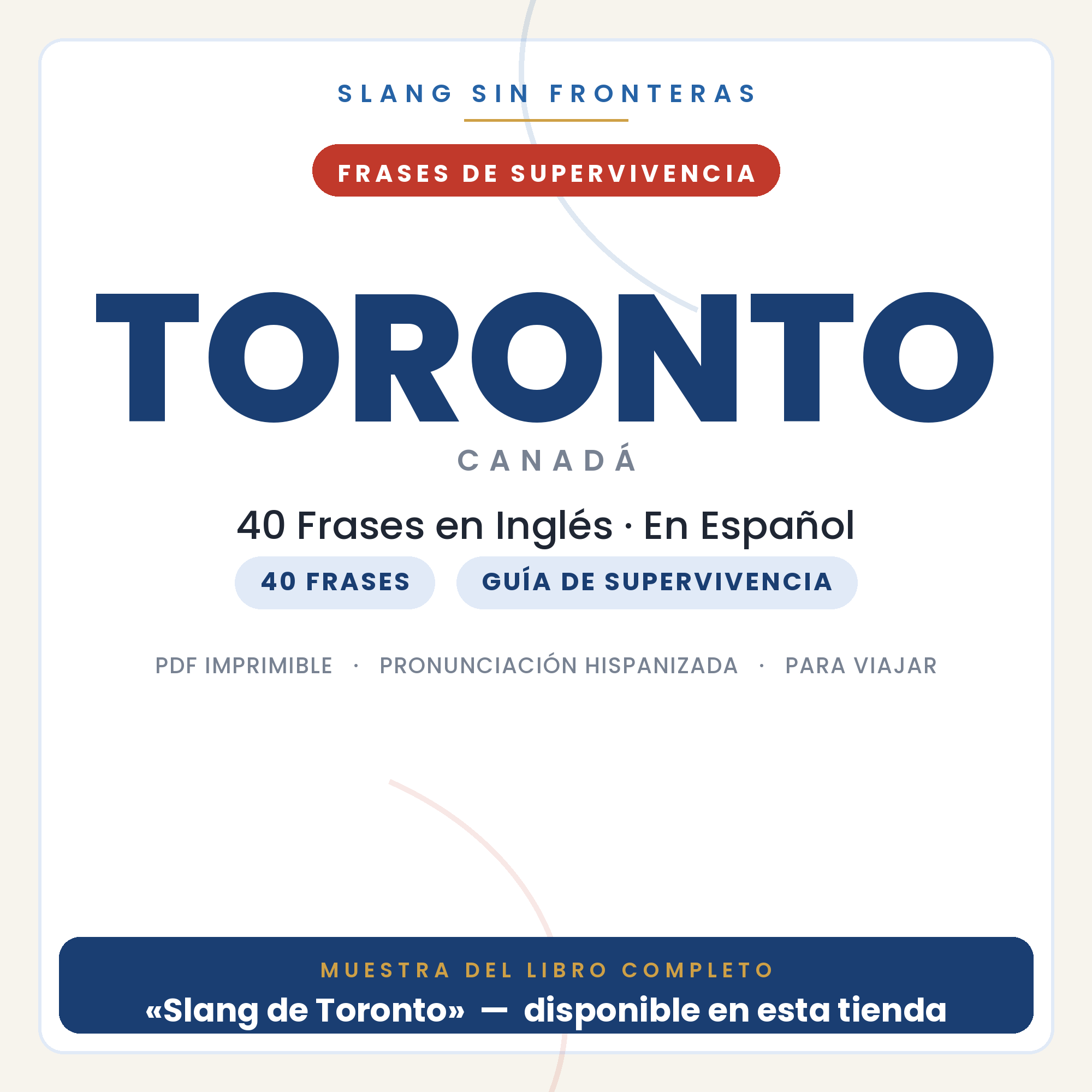 Frases en Inglés para Viajar a Toronto 
